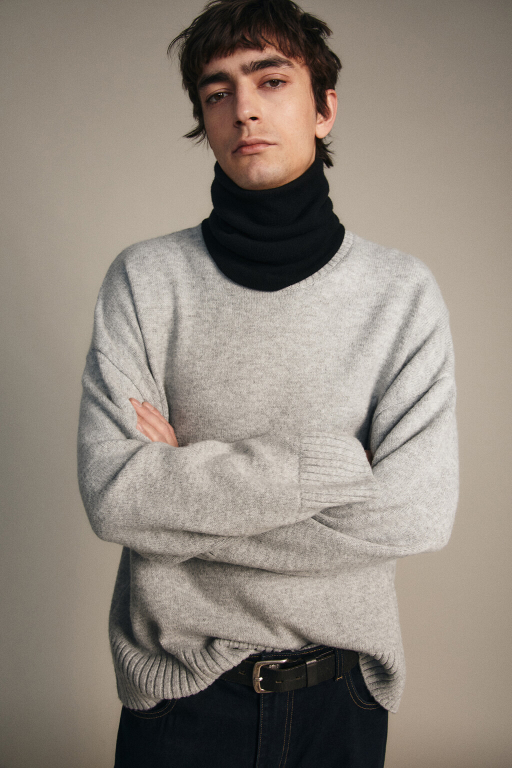 Шарф-снуд облегающий - цвет черный - 2