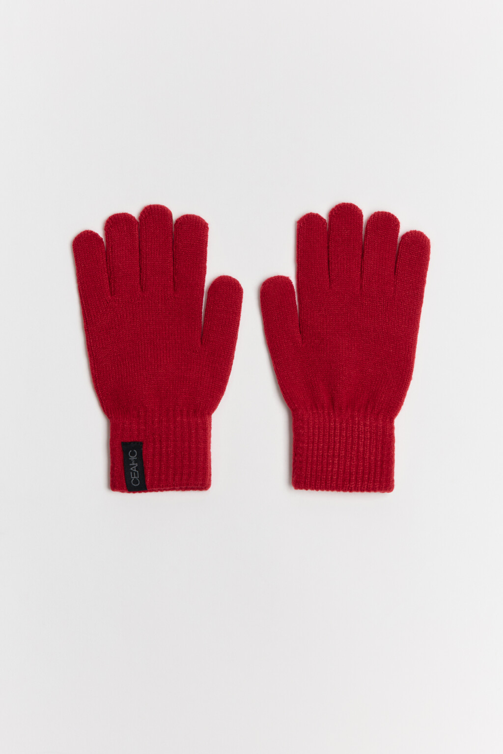 Перчатки вязаные с ярлычком - цвет бордовый - 4