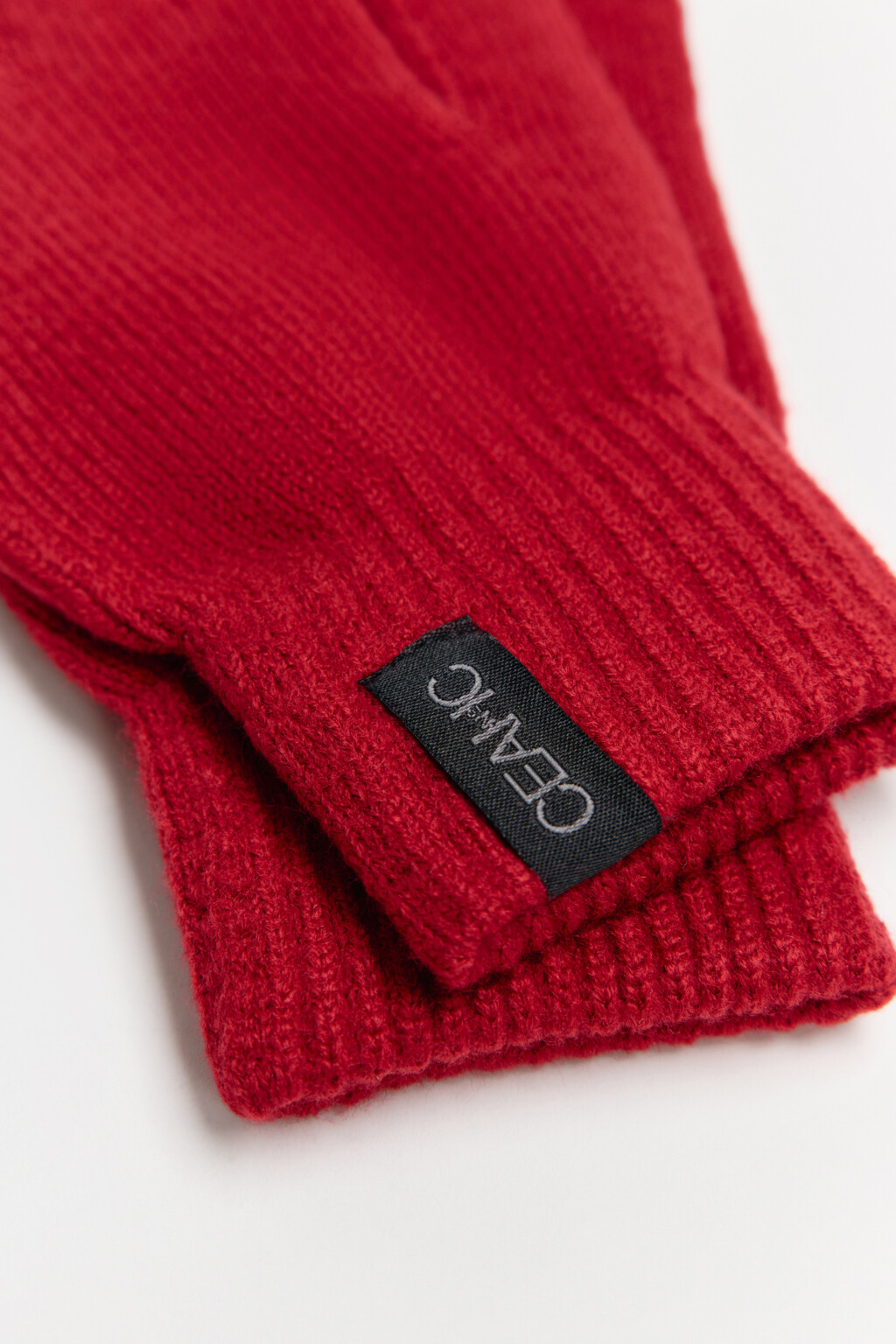 Перчатки вязаные с ярлычком - цвет бордовый - 5