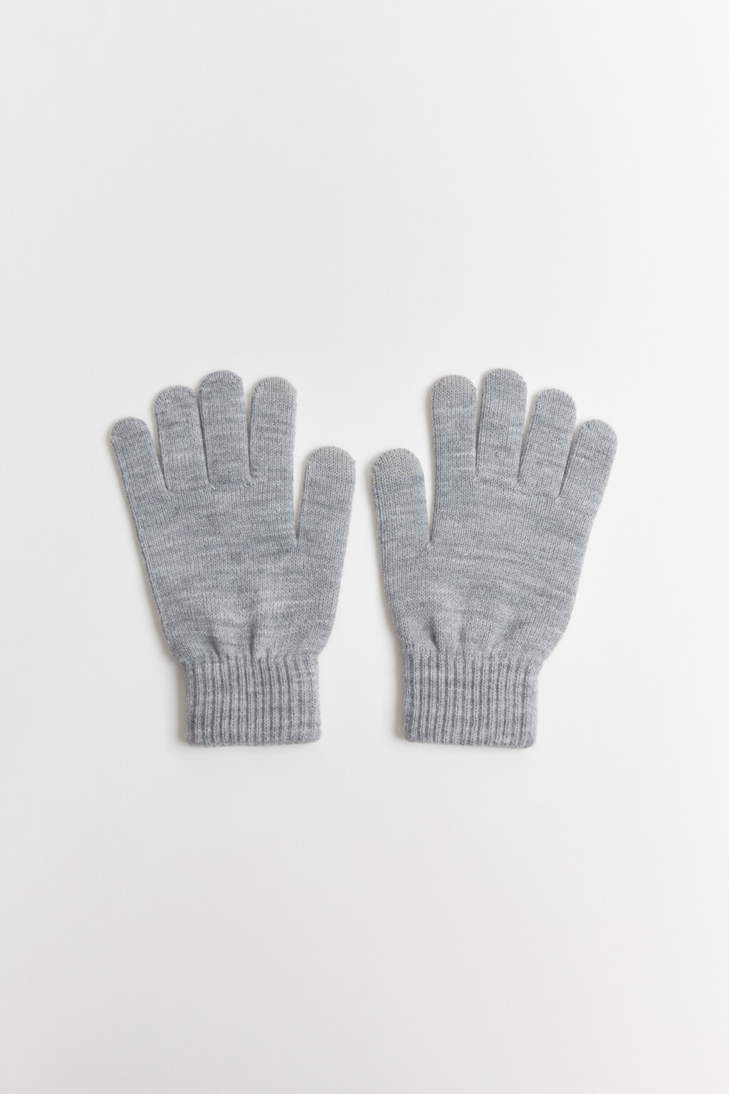 Перчатки из вязаного трикотажа - цвет серый - 4