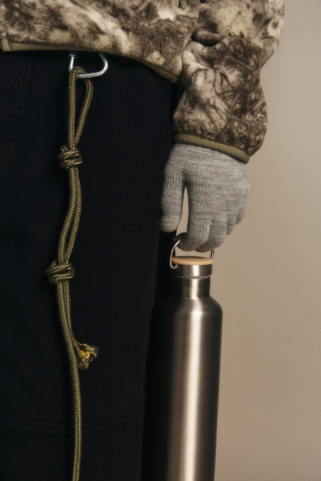 Перчатки из вязаного трикотажа - цвет серый - 3