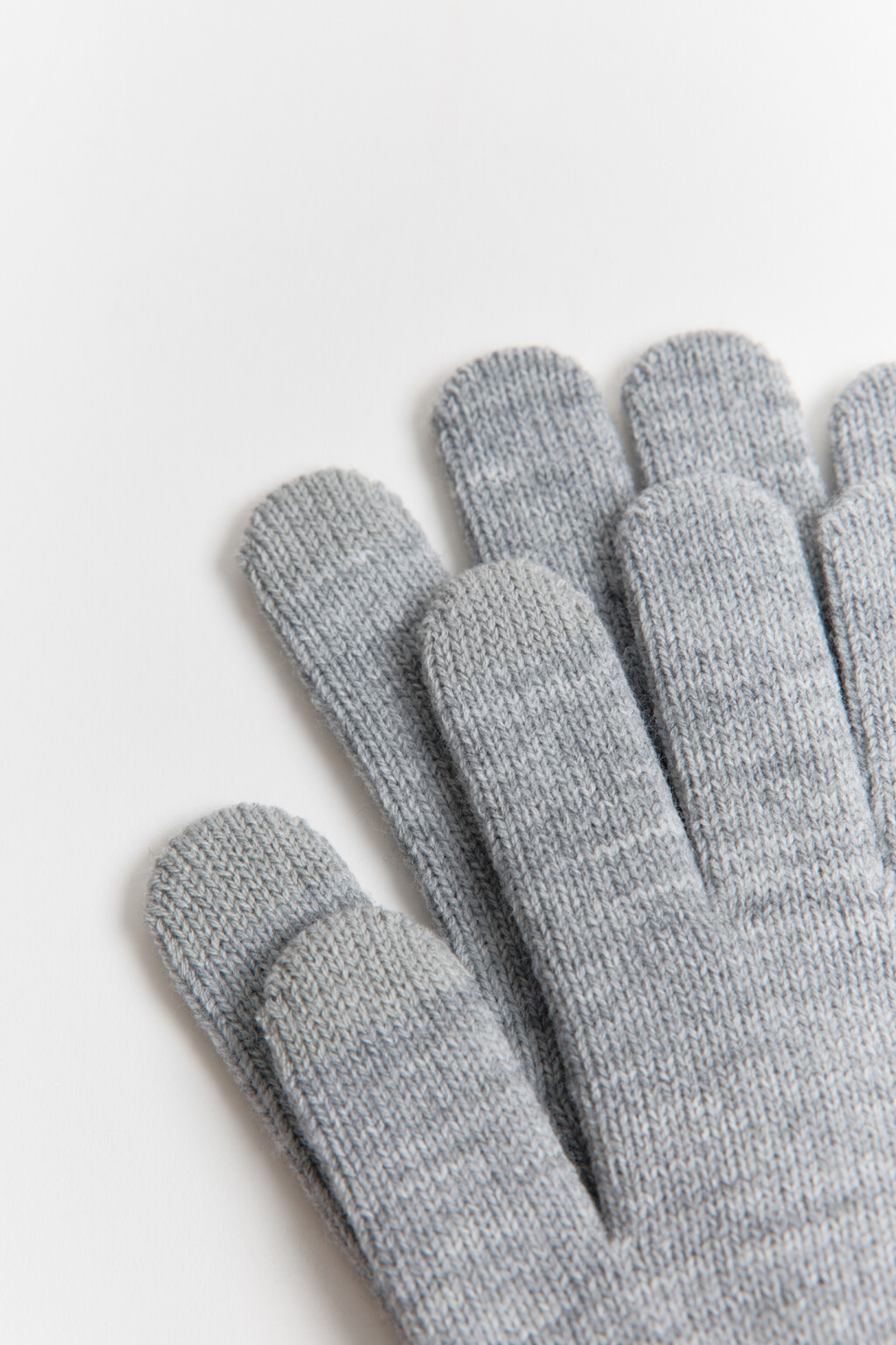 Перчатки из вязаного трикотажа - цвет серый - 5