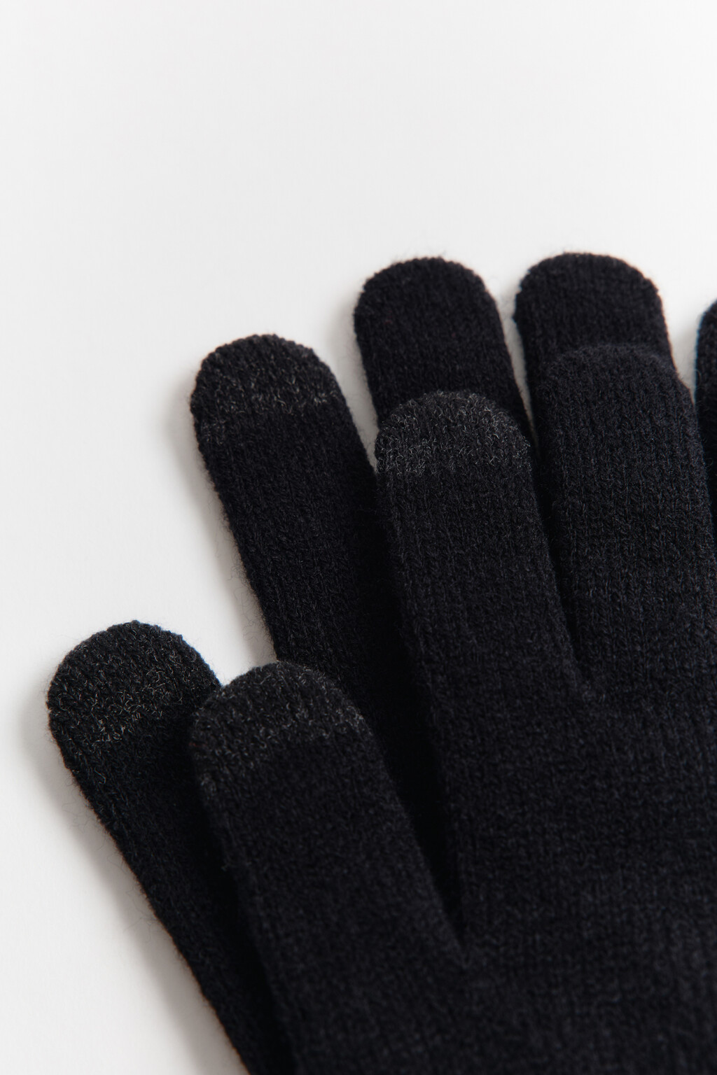 Перчатки из вязаного трикотажа - цвет черный - 3