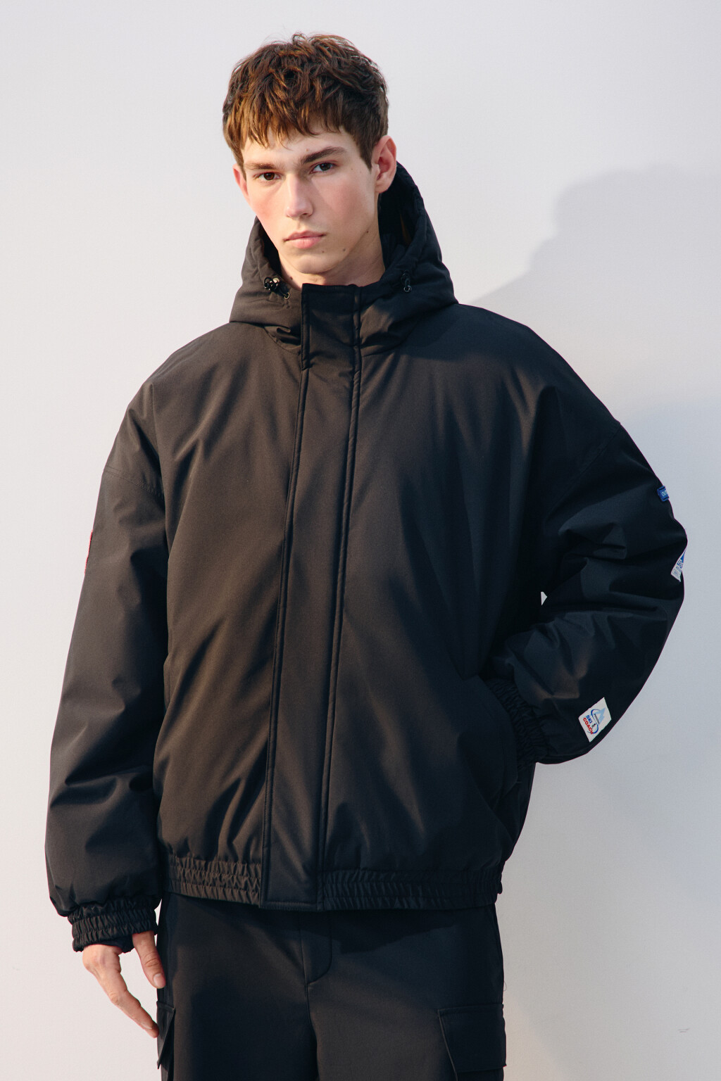 Куртка непромокаемая с нашивками - цвет черный - 3