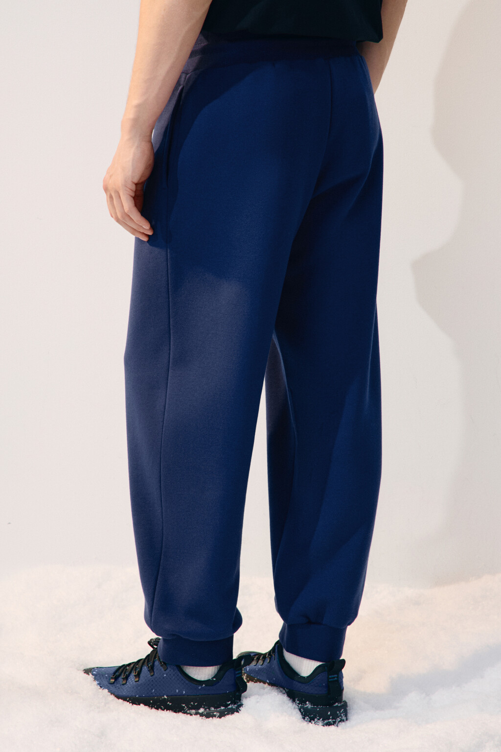 Брюки-джоггеры утепленные - цвет синий - 3