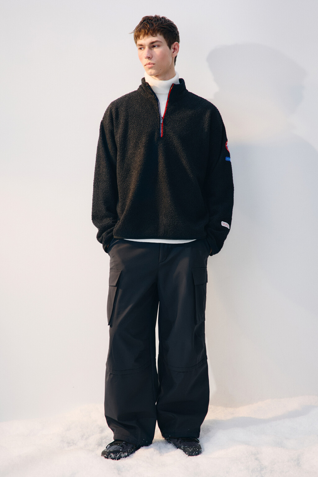 Толстовка-флиска с нашивками - цвет черный - 5