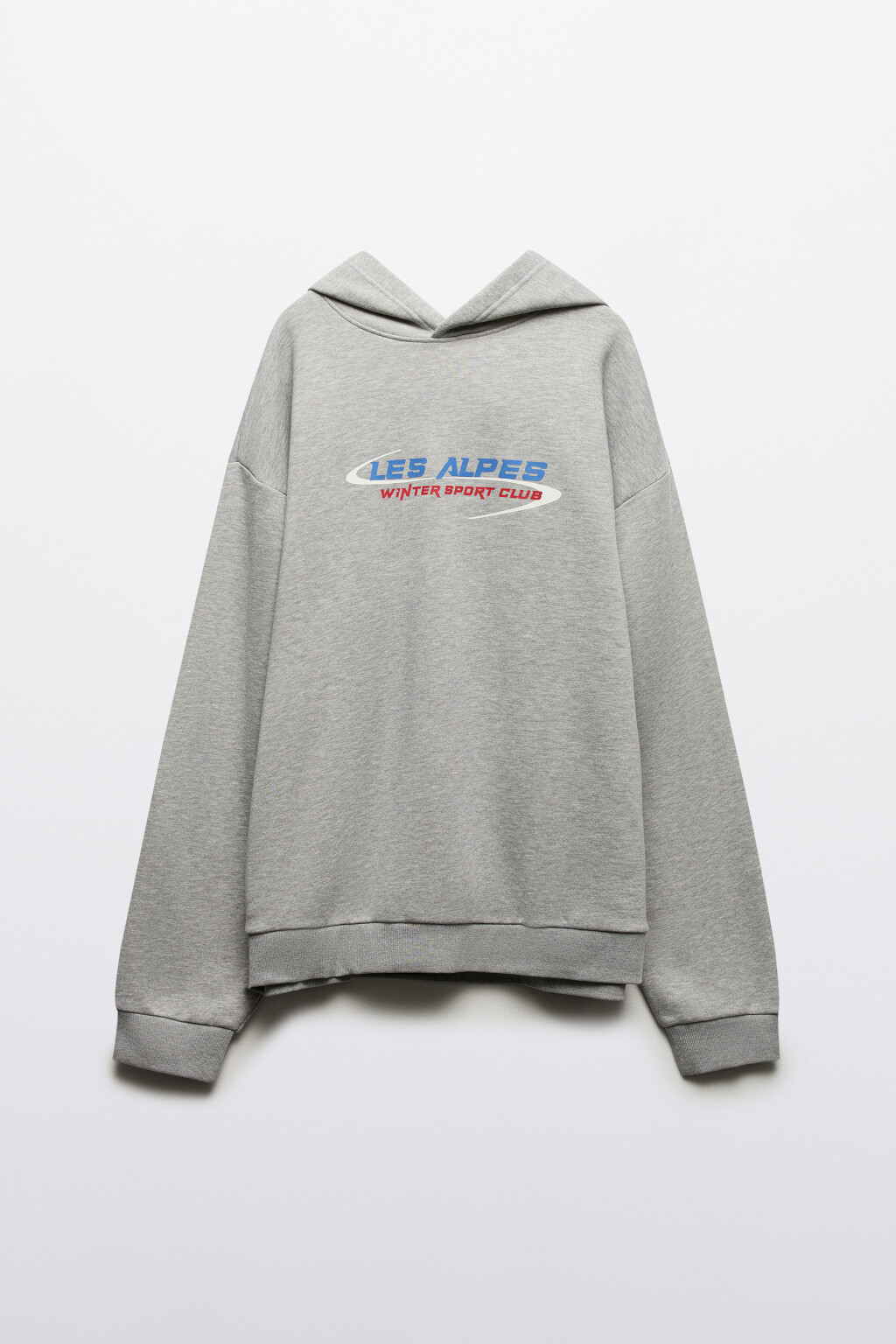 Худи с капюшоном и принтом - цвет серый - 8