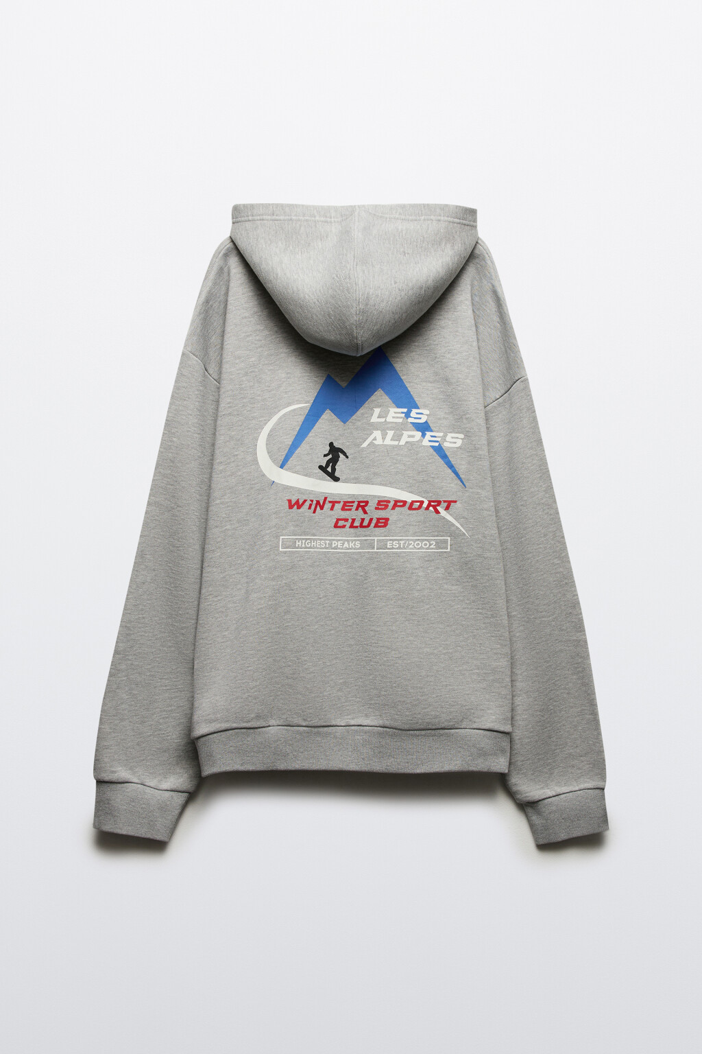 Худи с капюшоном и принтом - цвет серый - 9