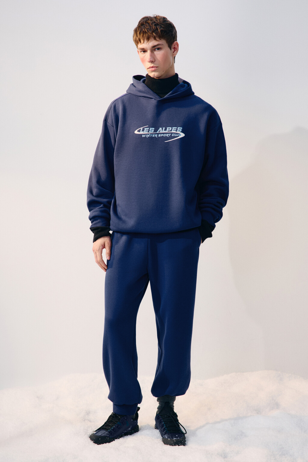 Худи с капюшоном и принтом - цвет синий - 5