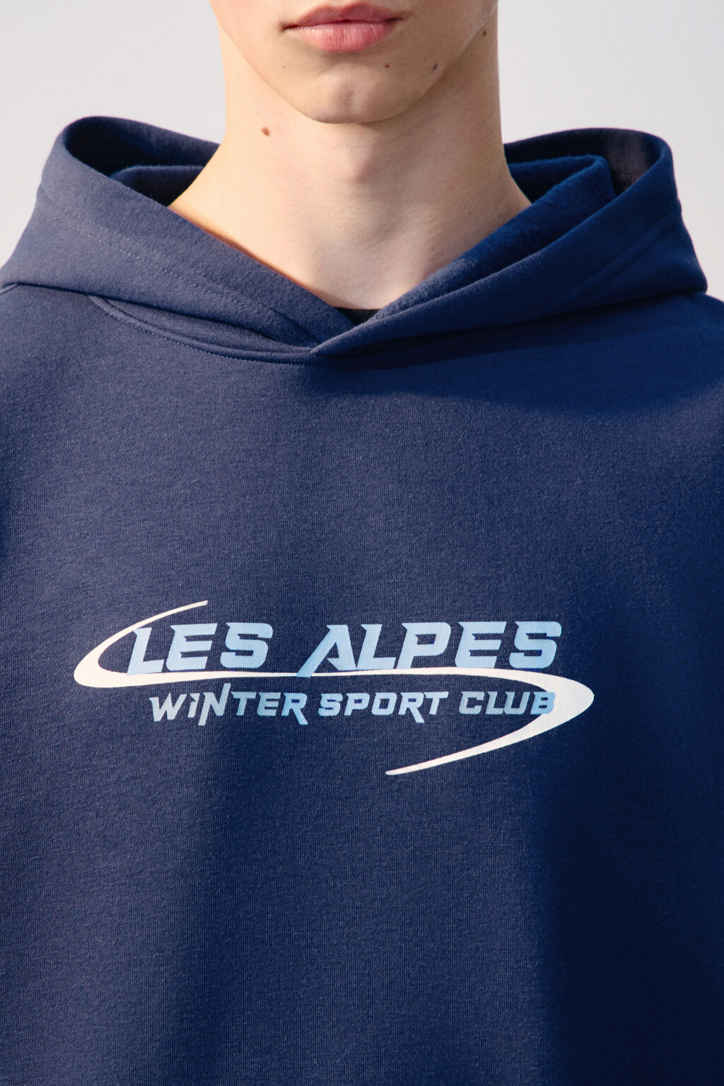 Худи с капюшоном и принтом - цвет синий - 6