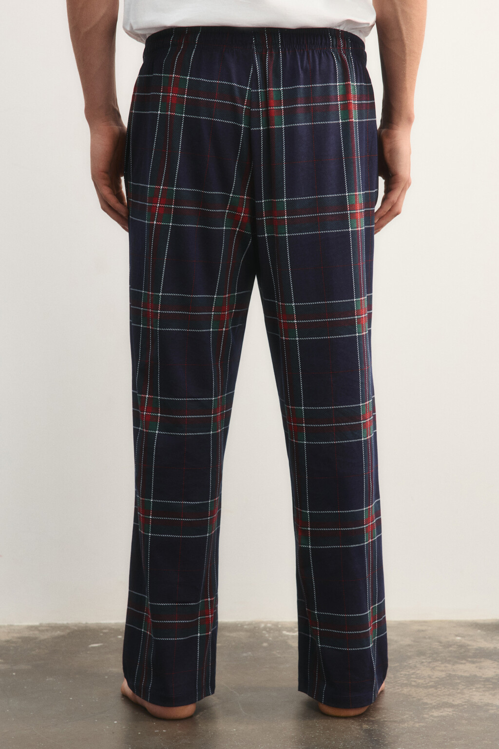 Брюки пижамные в клетку - цвет синий - 4