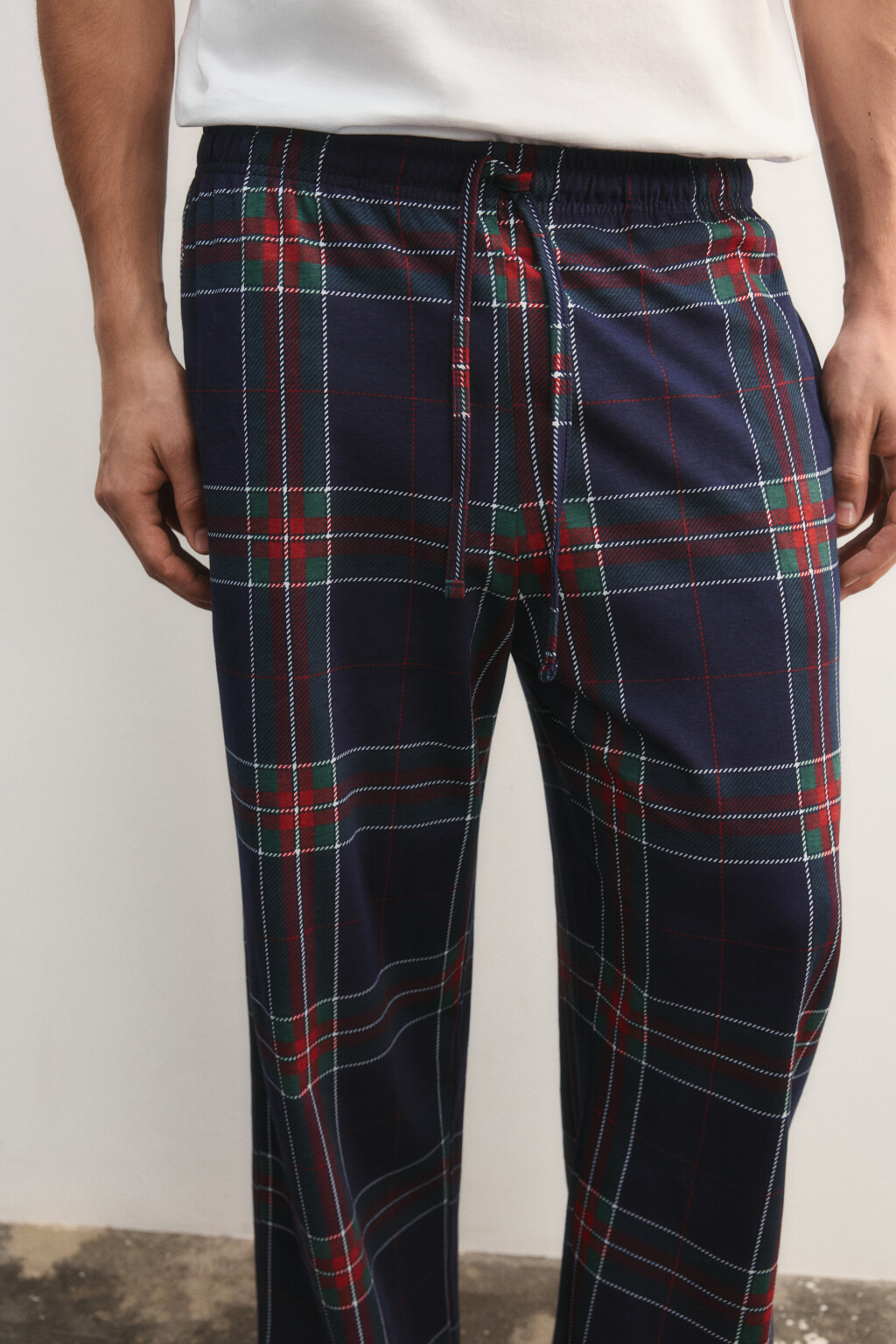 Брюки пижамные в клетку - цвет синий - 6