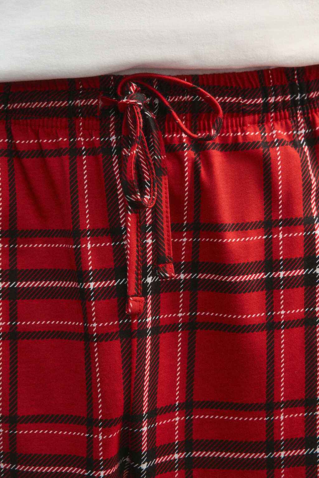 Брюки пижамные в клетку - цвет красный - 7