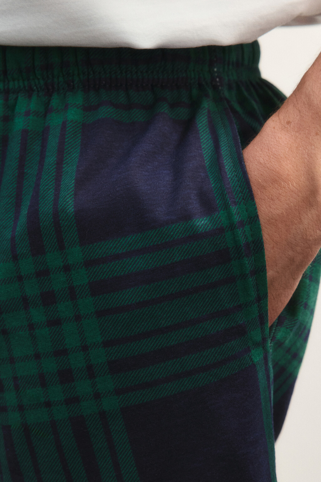 Шорты пижамные в клетку - цвет зеленый - 6