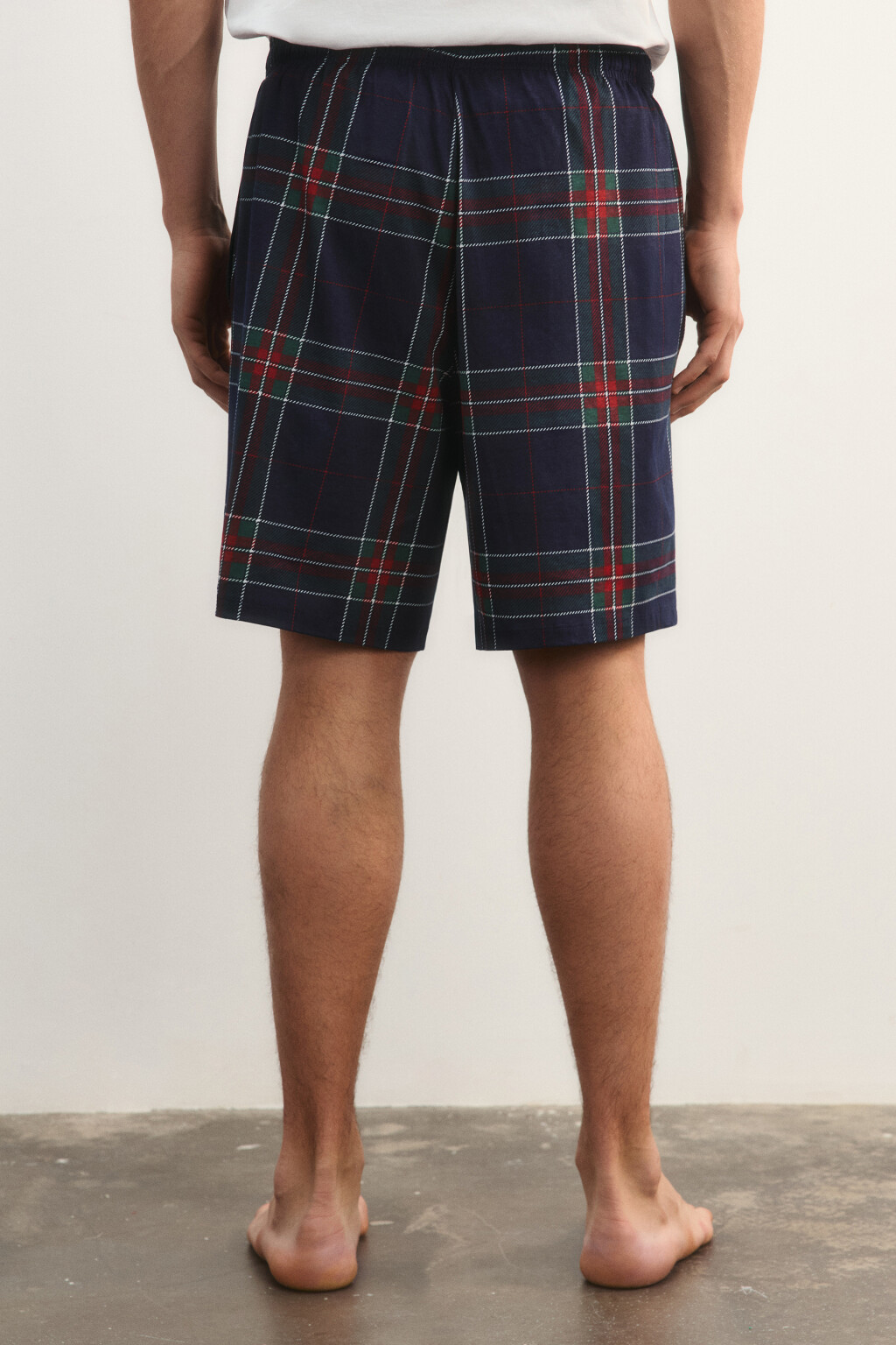 Шорты пижамные в клетку - цвет синий - 4