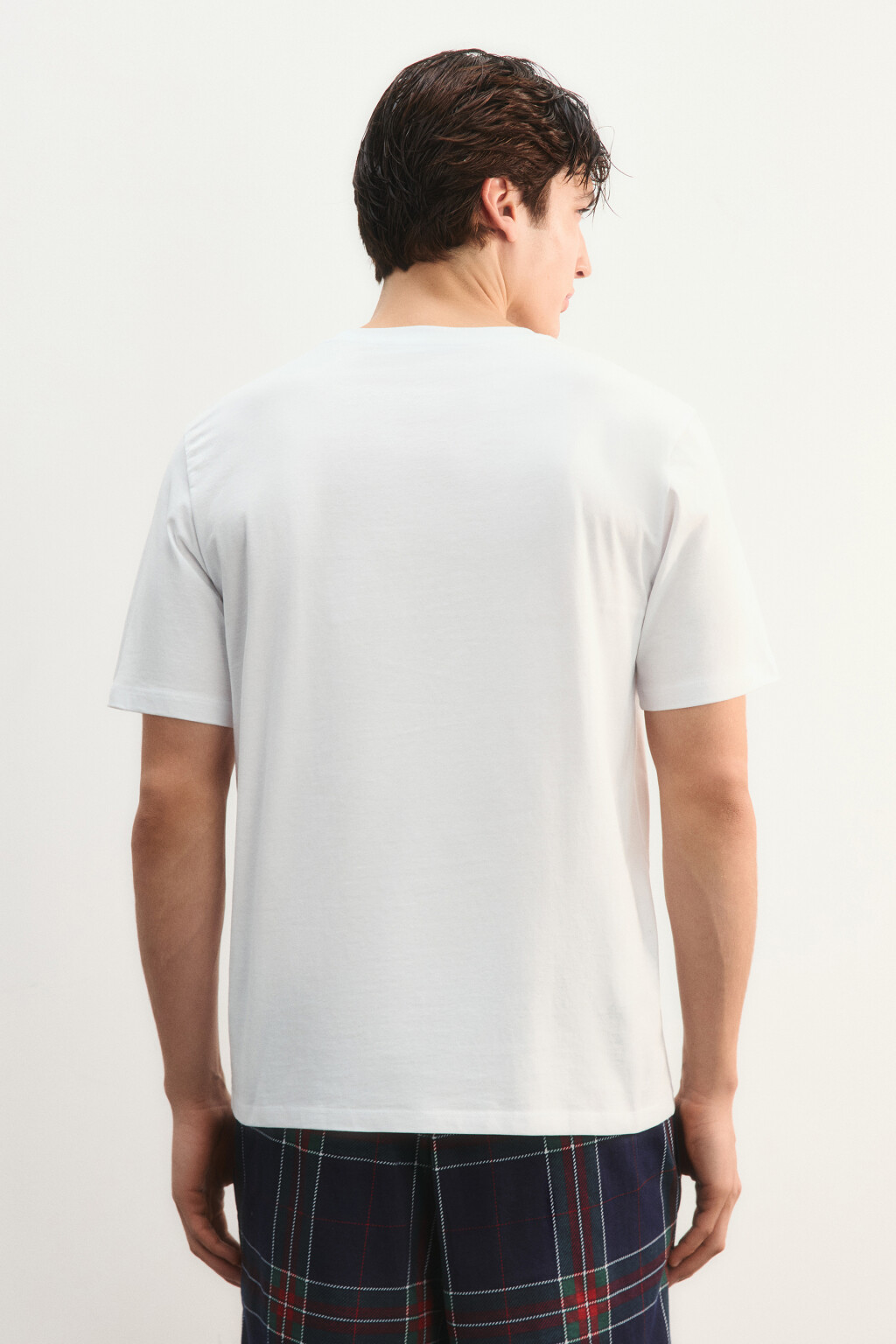 Футболка пижамная с новогодним принтом - цвет белый - 4