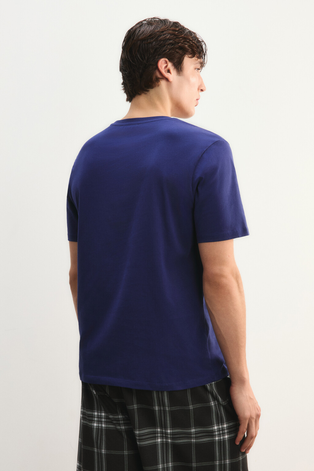 Футболка пижамная с новогодним принтом - цвет синий - 4