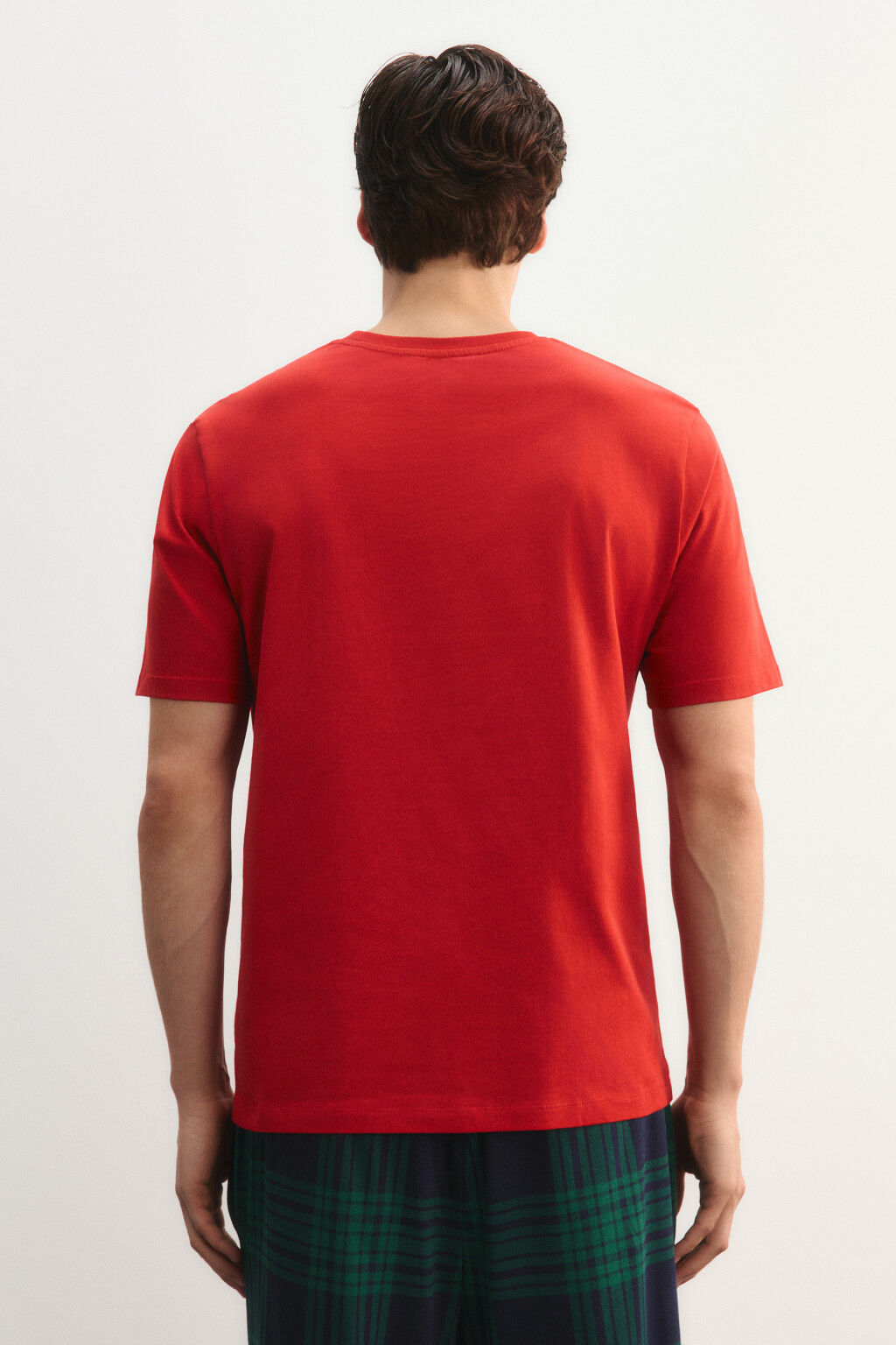Футболка пижамная с новогодним принтом - цвет красный - 5