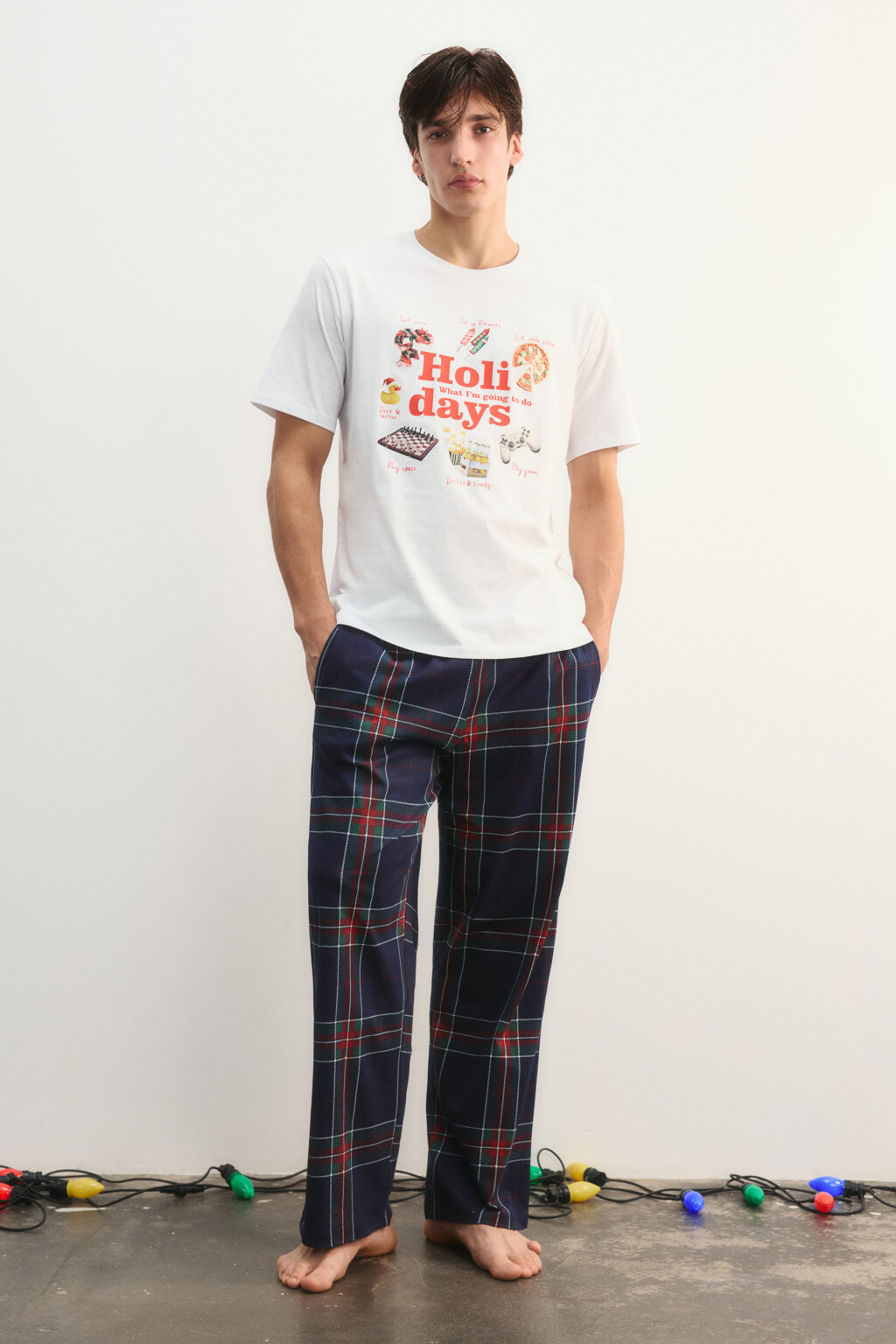 Футболка пижамная с новогодним принтом - цвет мультиколор - 5