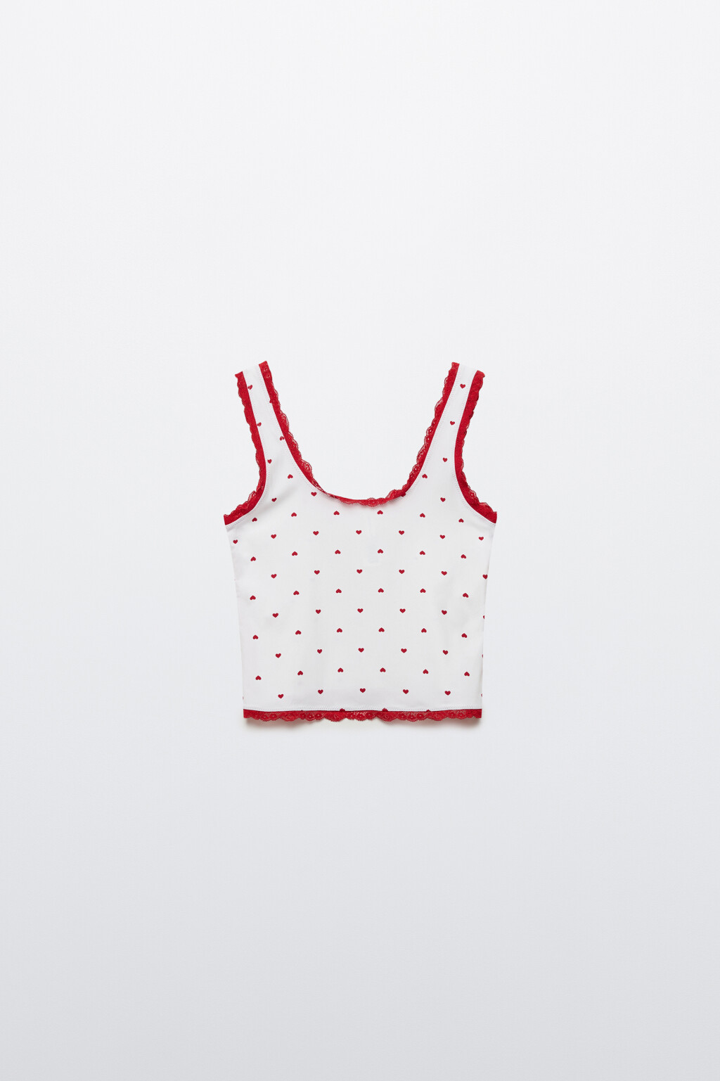 Майка домашняя с кружевом - цвет красный - 5