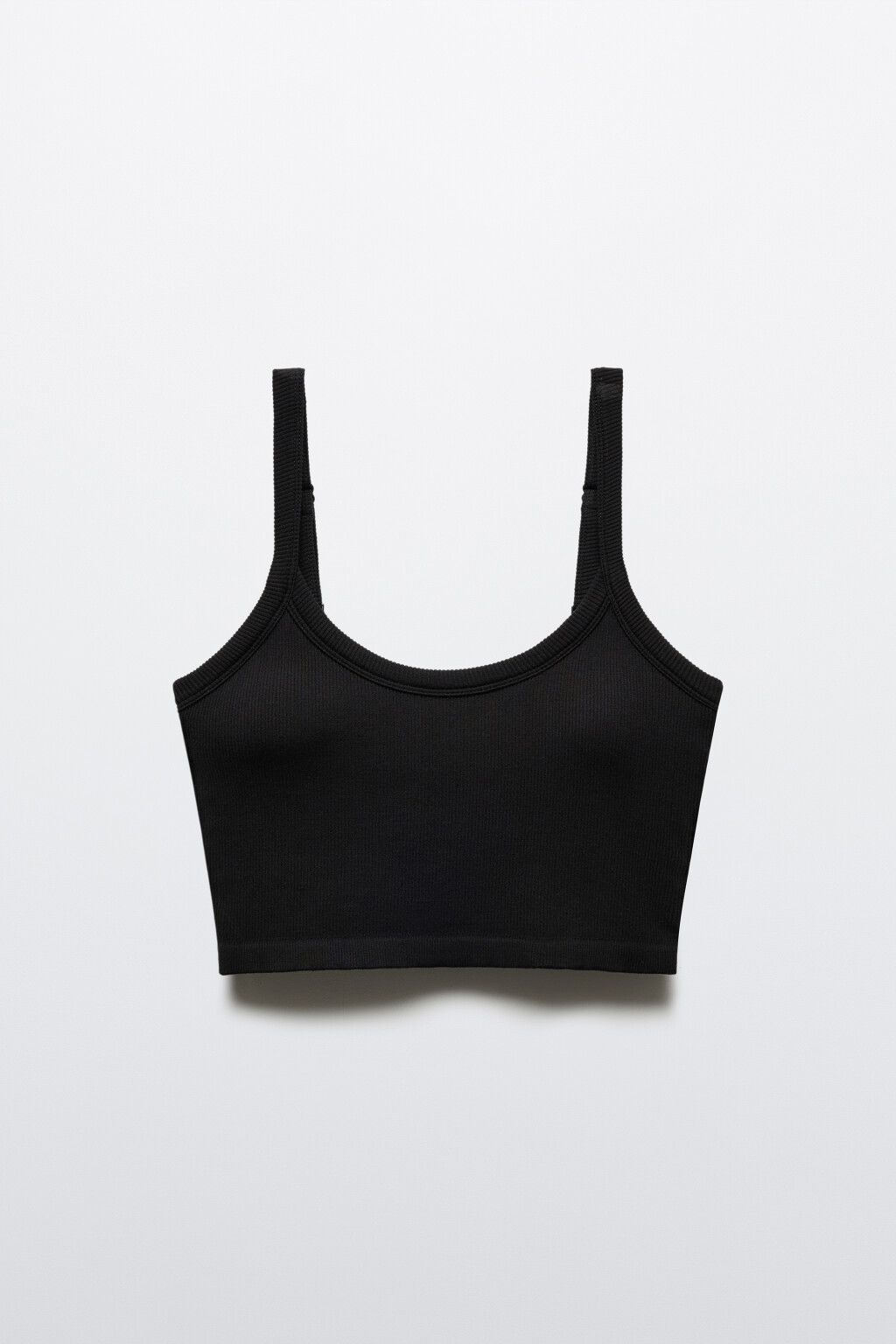 Майка-топ бесшовная в рубчик - цвет черный - 5