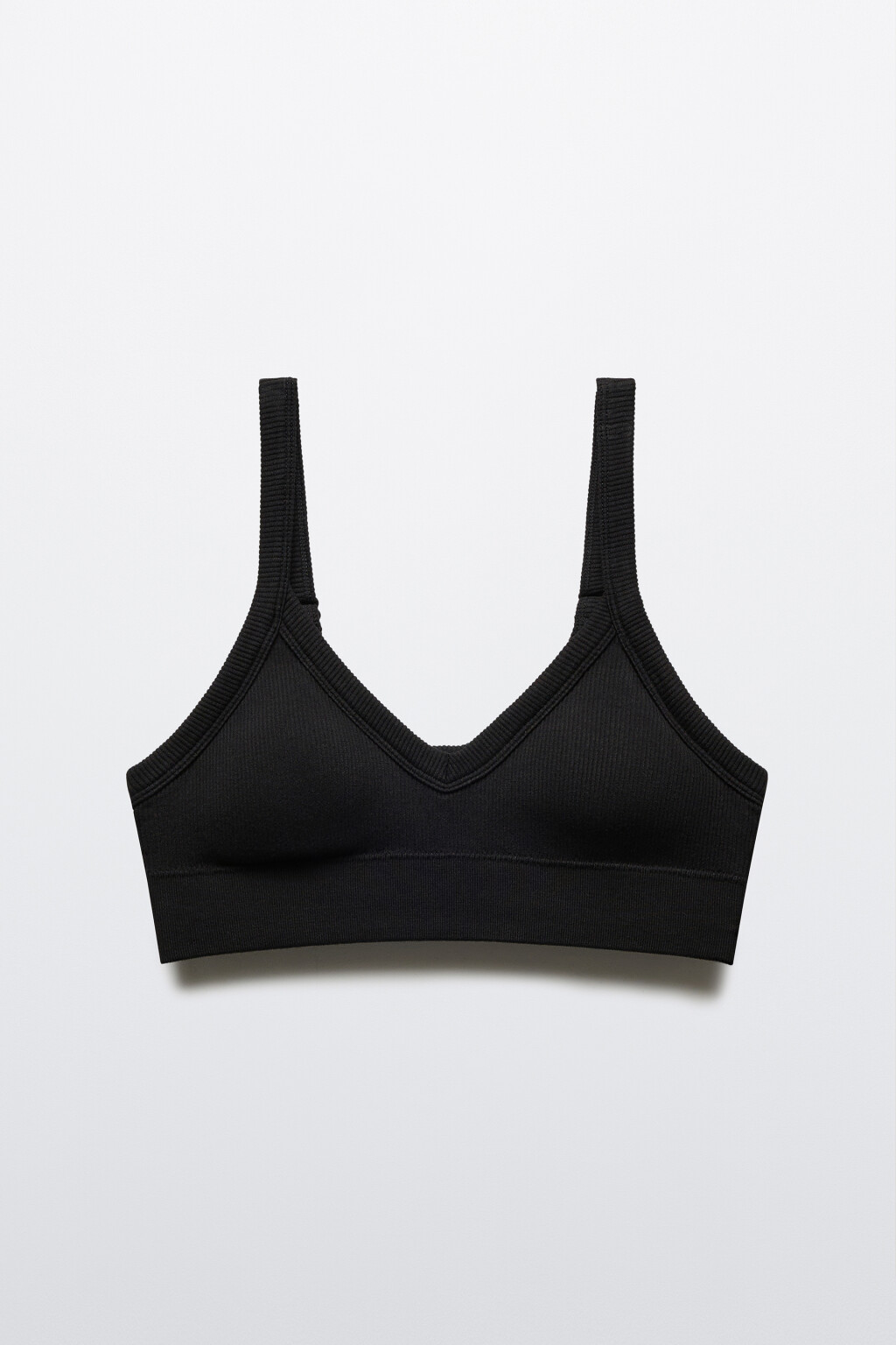 Бюстгальтер-топ бесшовный в рубчик - цвет черный - 5