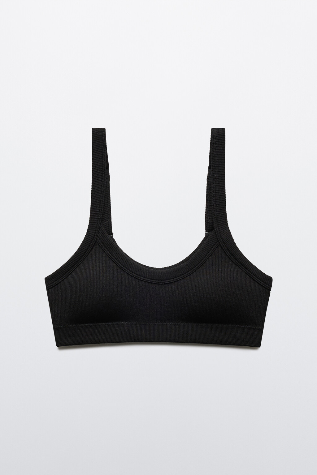 Бюстгальтер-топ бесшовный в рубчик - цвет черный - 5