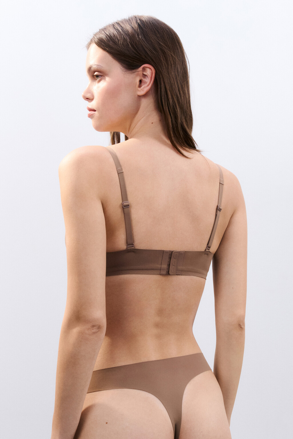 Бюстгальтер базовый на косточках - цвет коричневый - 3