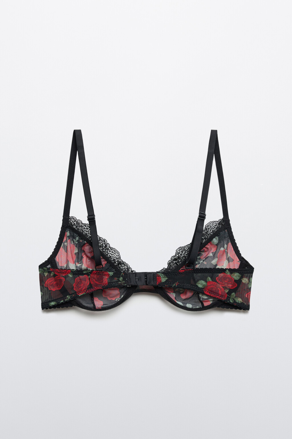 Бюстгальтер с кружевом и принтом - цвет красный - 6