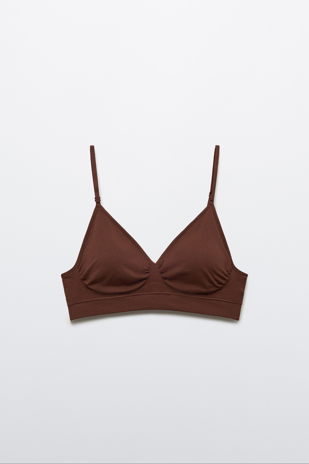 Бюстгальтер-топ бесшовный гладкий - цвет коричневый - 5