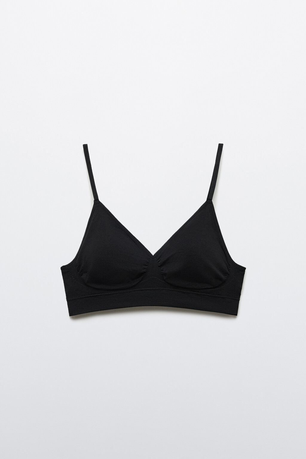 Бюстгальтер-топ бесшовный гладкий - цвет черный - 5