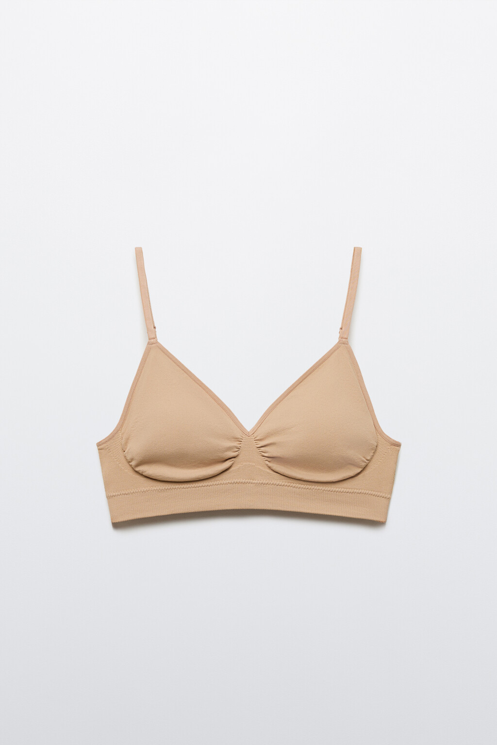 Бюстгальтер-топ бесшовный гладкий - цвет бежевый - 6