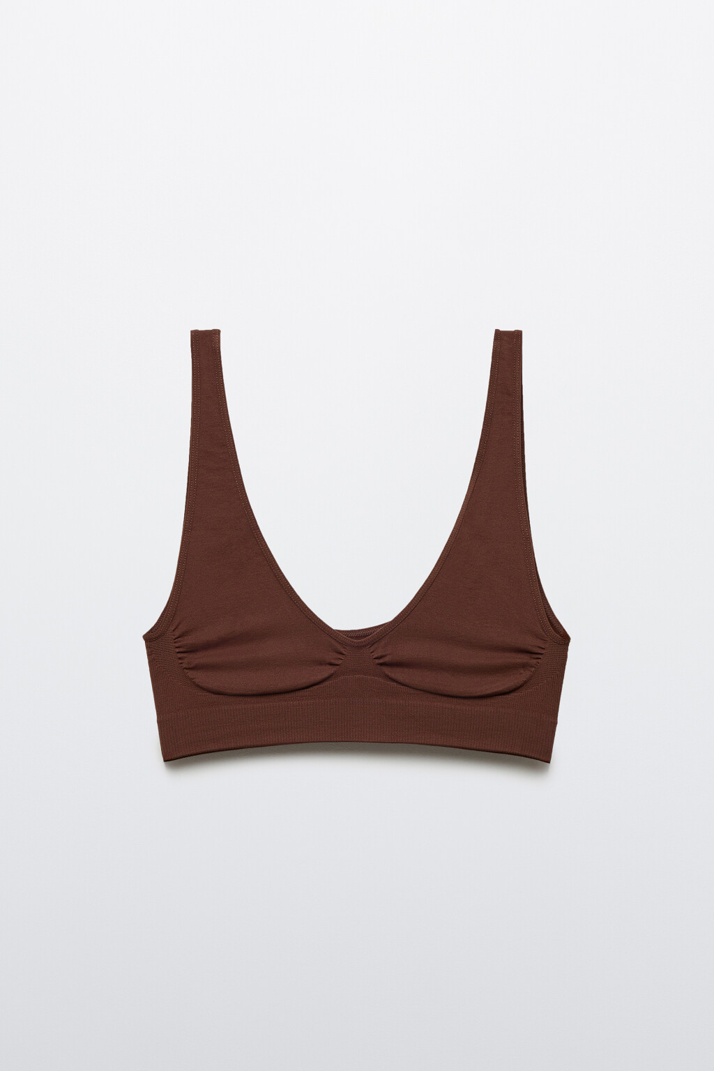 Бюстгальтер-топ бесшовный гладкий - цвет коричневый - 6