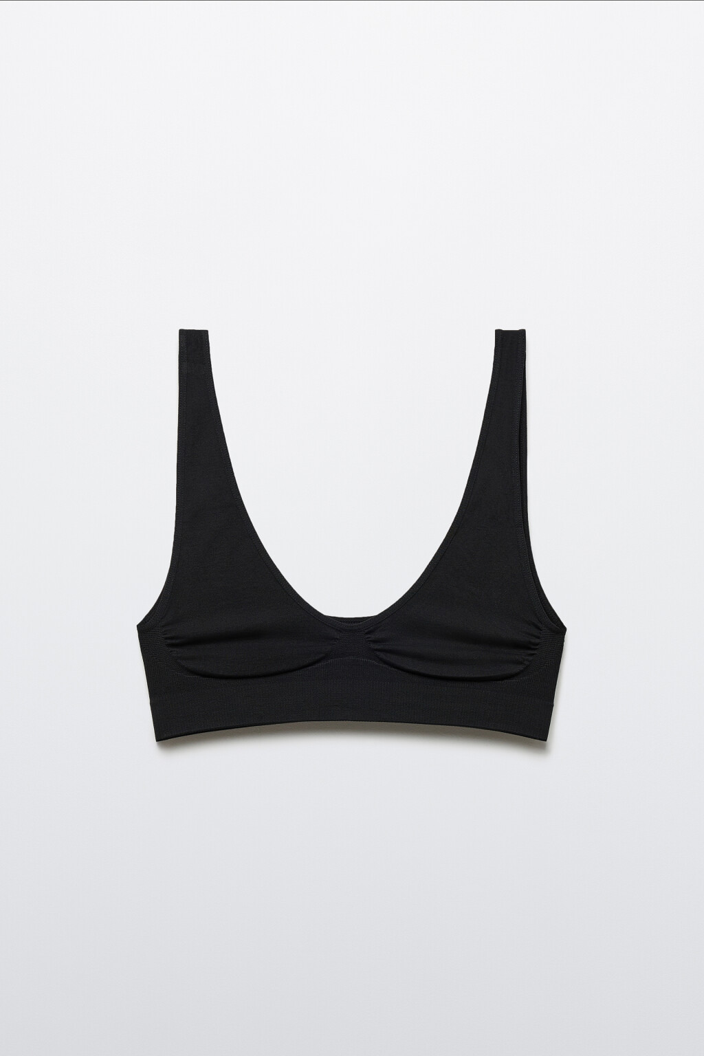 Бюстгальтер-топ бесшовный гладкий - цвет черный - 5