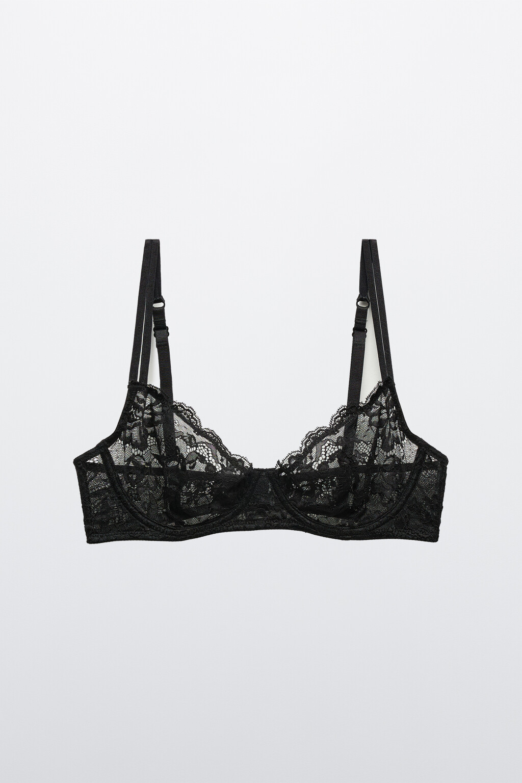 Бюстгальтер-бра из кружева - цвет черный - 5