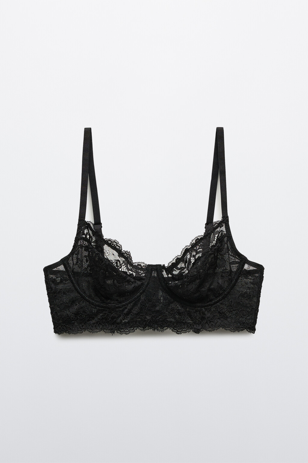 Бюстгальтер-бра из кружева - цвет черный - 5