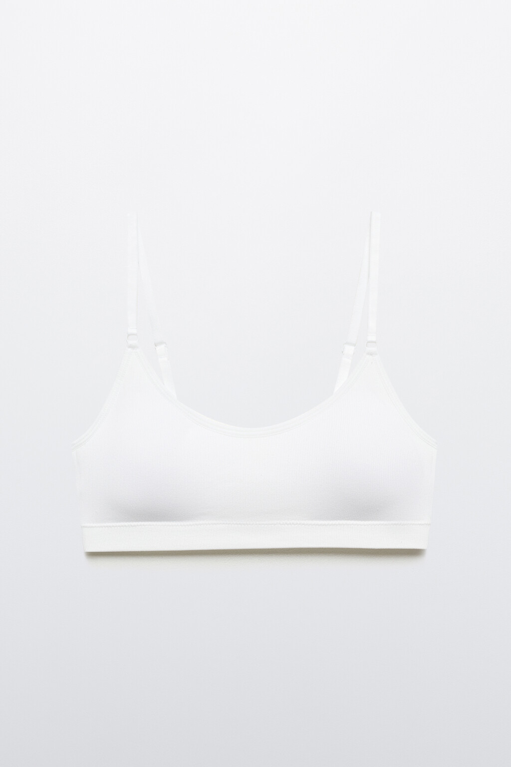 Бюстгальтер-топ бесшовный в рубчик - цвет белый - 5