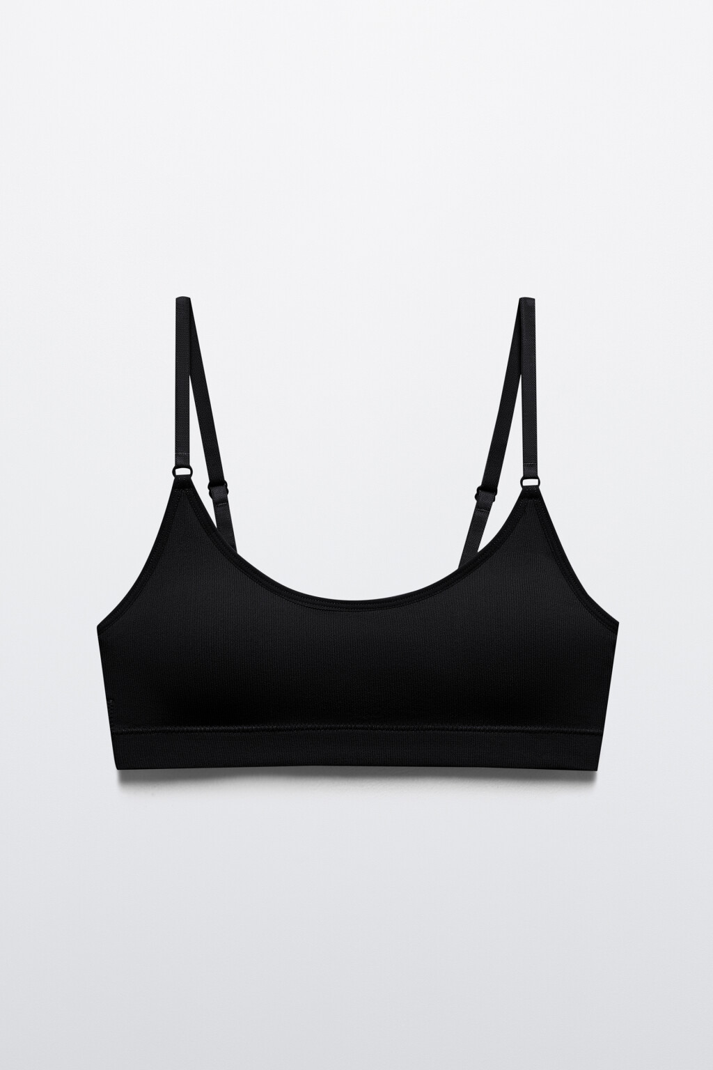 Бюстгальтер-топ бесшовный в рубчик - цвет черный - 5