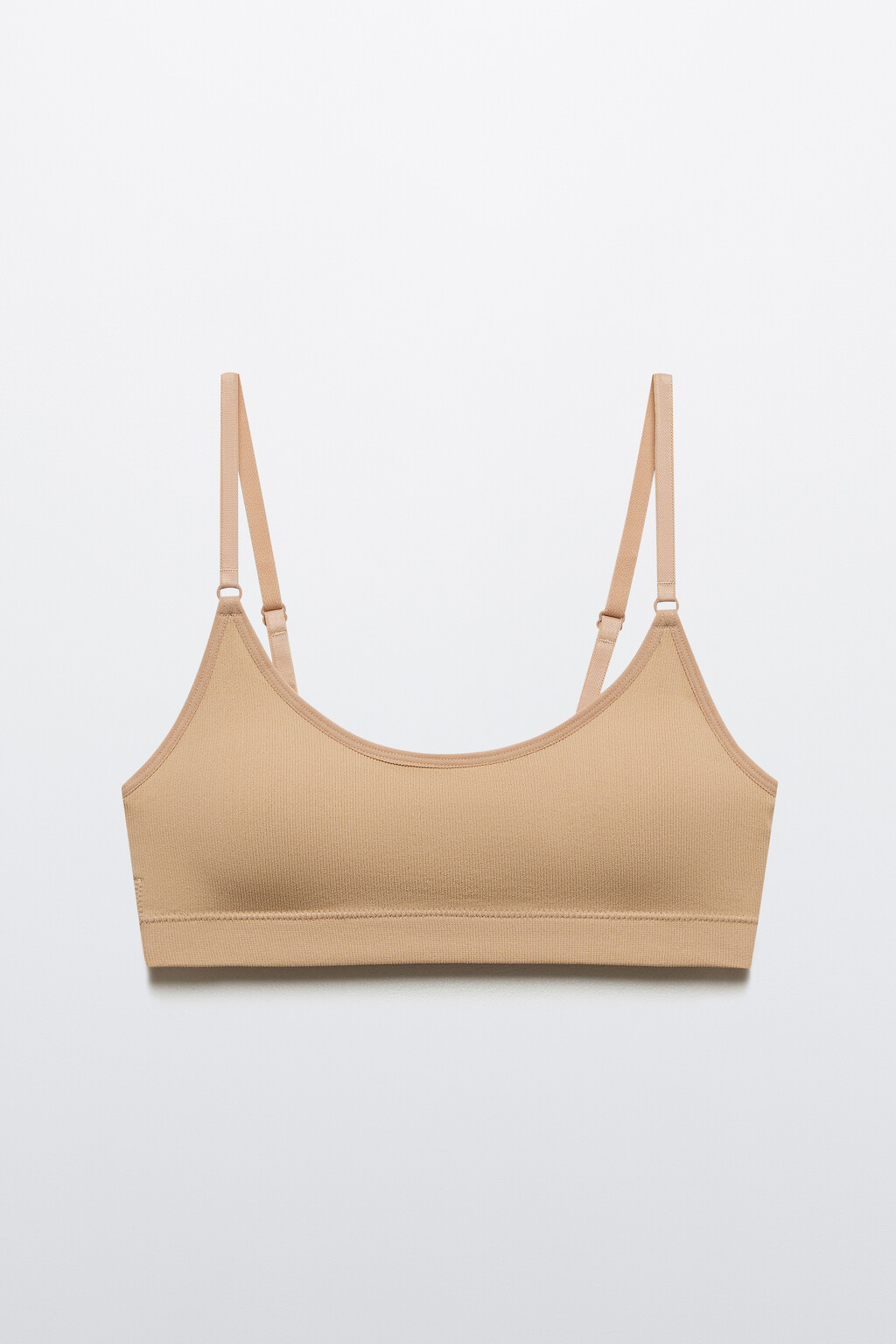 Бюстгальтер-топ бесшовный в рубчик - цвет бежевый - 5