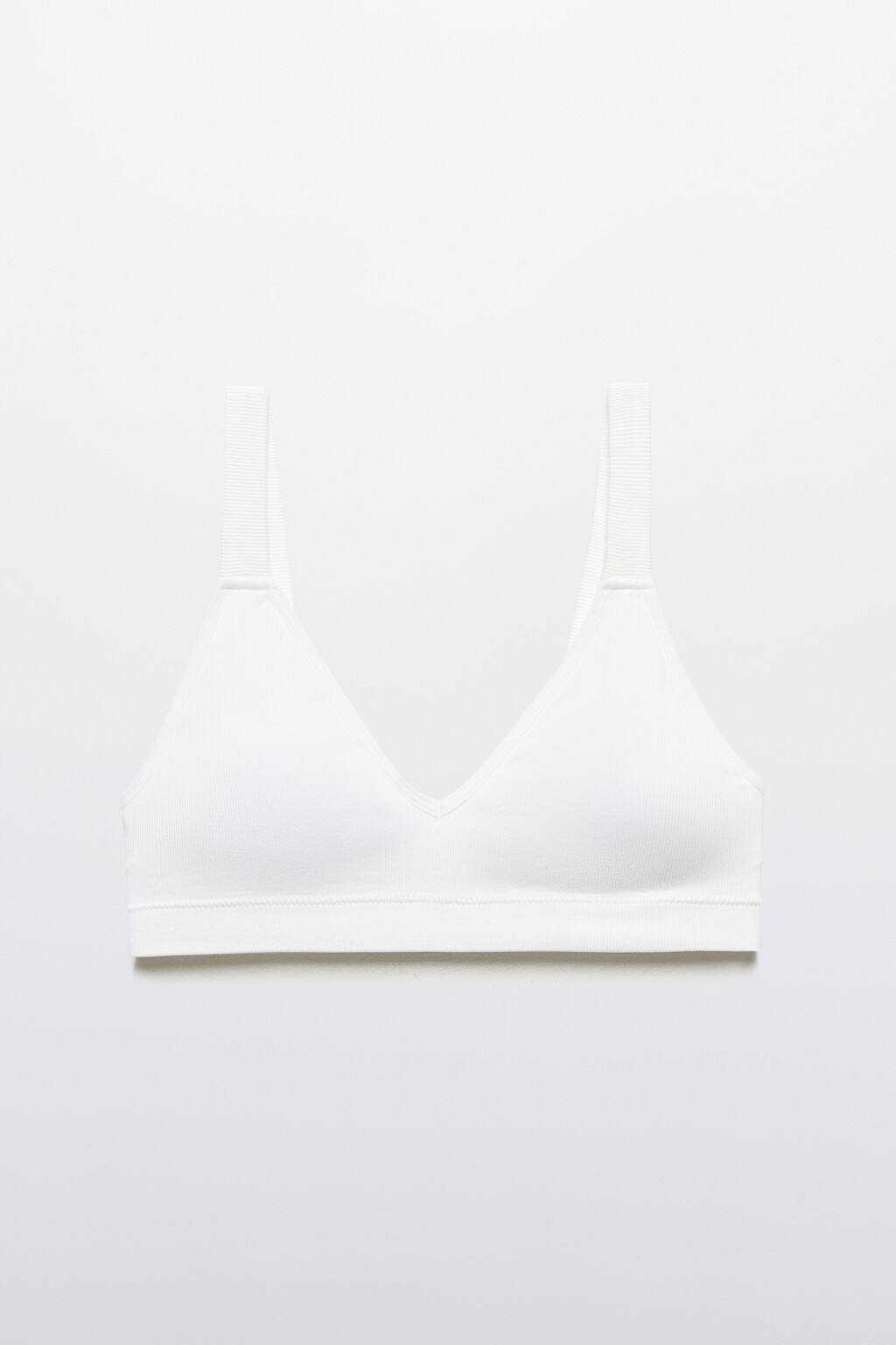 Бюстгальтер-топ бесшовный в рубчик - цвет белый - 5