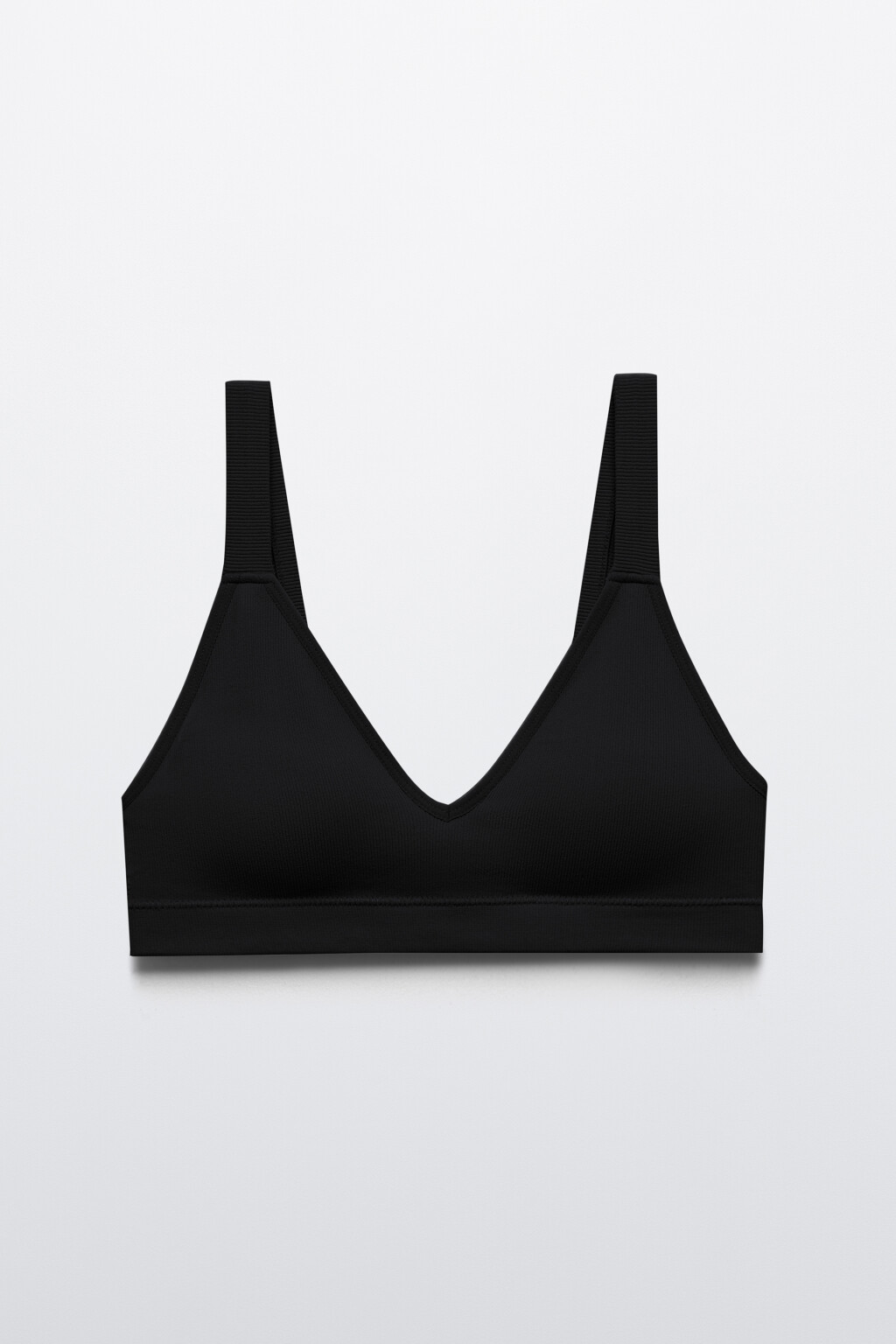 Бюстгальтер-топ бесшовный в рубчик - цвет черный - 5