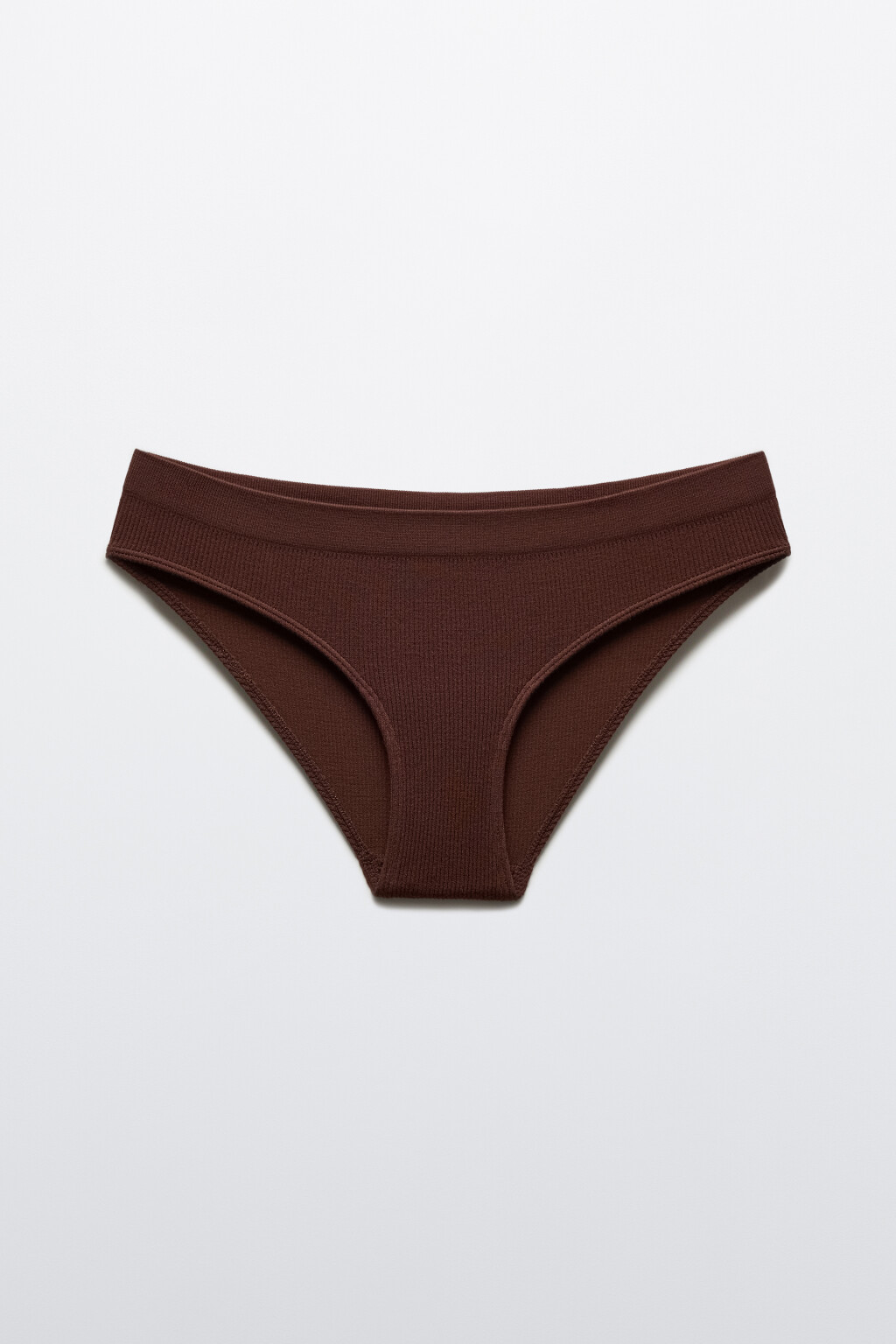 Трусы-слипы бесшовные в рубчик - цвет коричневый - 5