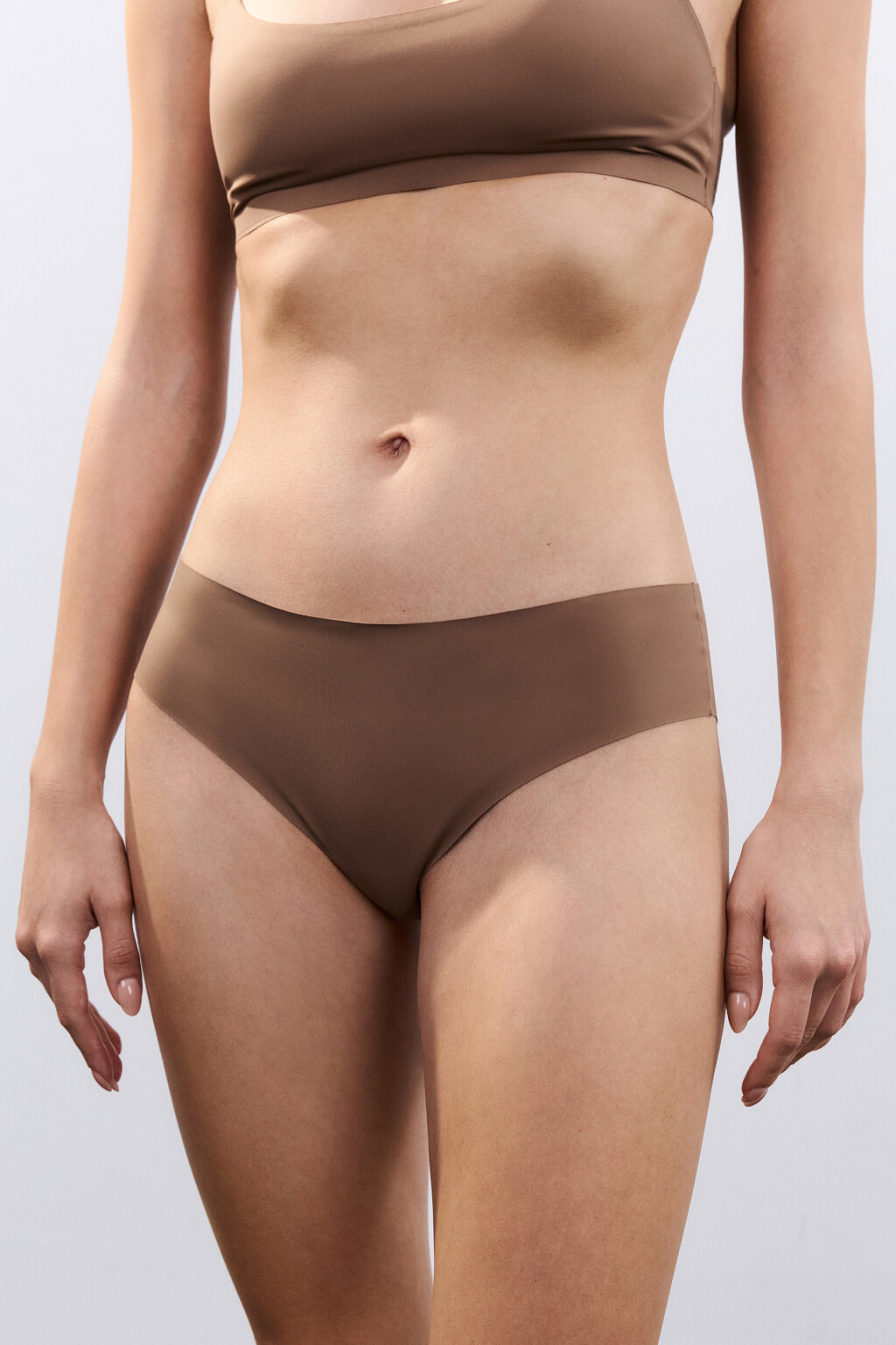 Трусы-слипы бесшовные - цвет коричневый - 2