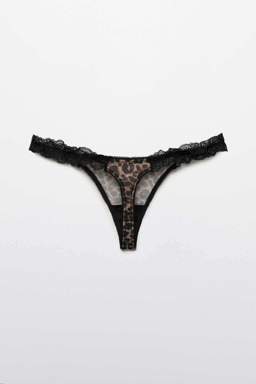 Трусы-стринги с кружевом и принтом - цвет мультиколор - 7