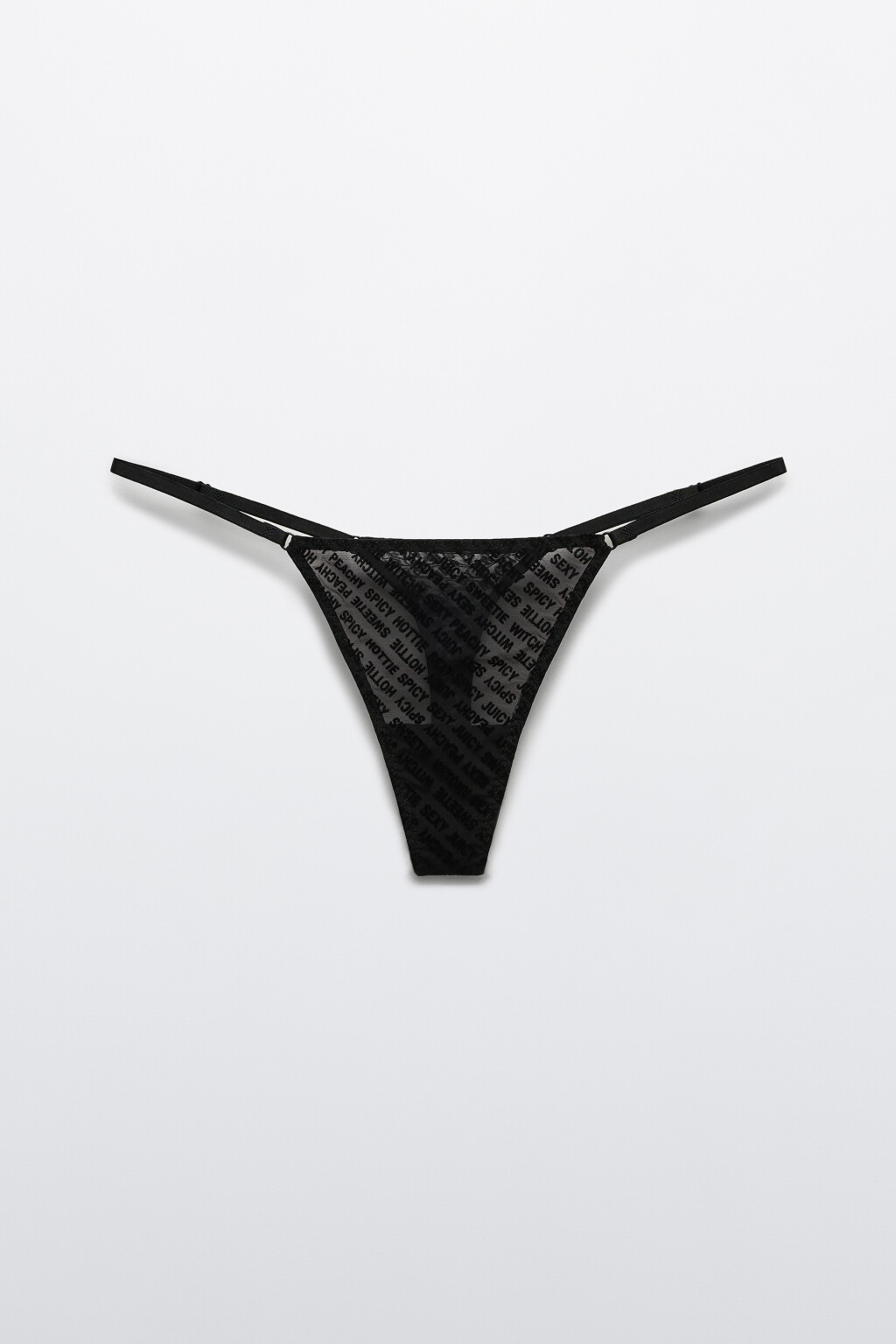 Трусы-стринги из сетки с принтом - цвет черный - 5