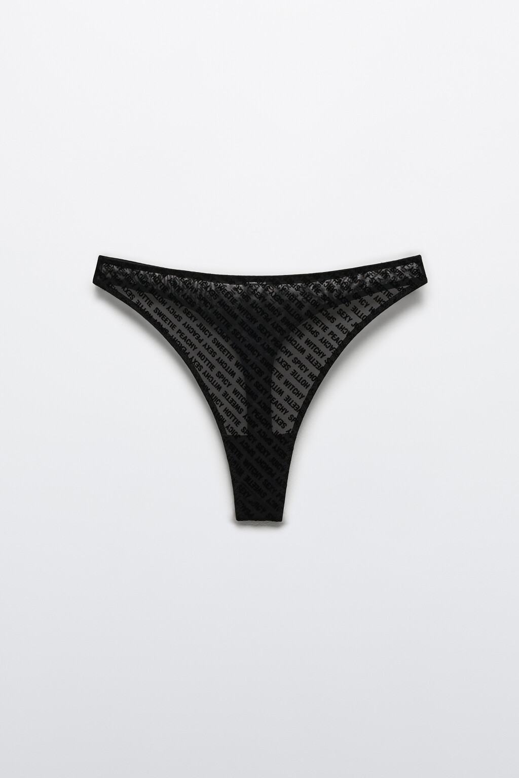 Трусы-стринги из сетки с принтом - цвет черный - 5