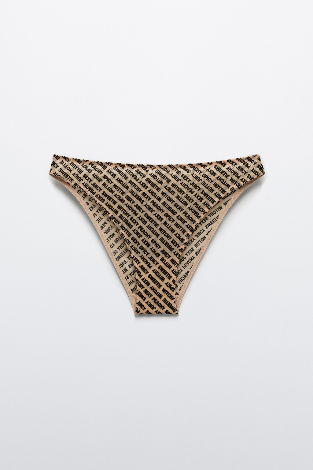 Трусы-слипы из сетки с принтом - цвет бежевый - 5