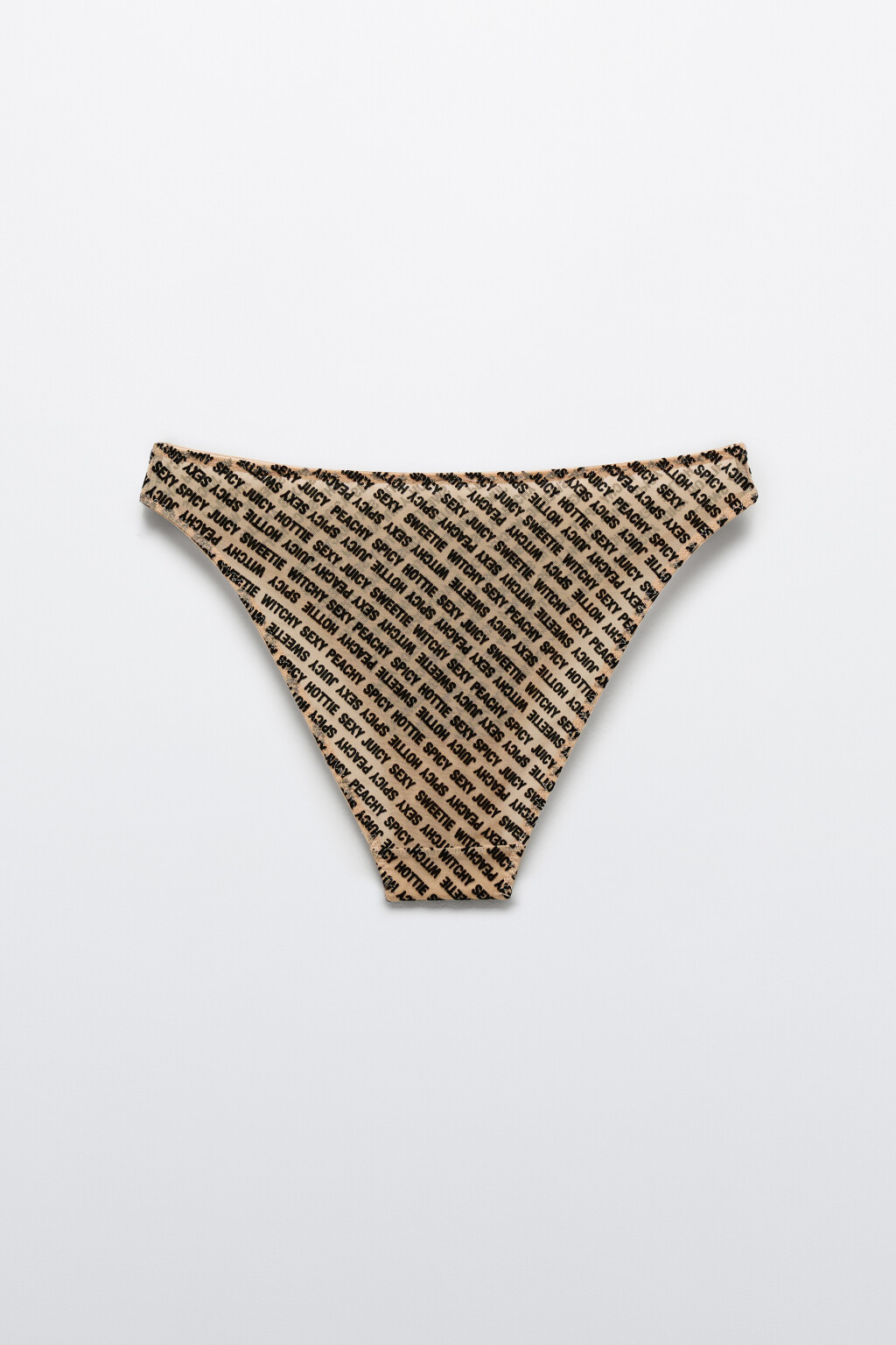 Трусы-слипы из сетки с принтом - цвет бежевый - 6