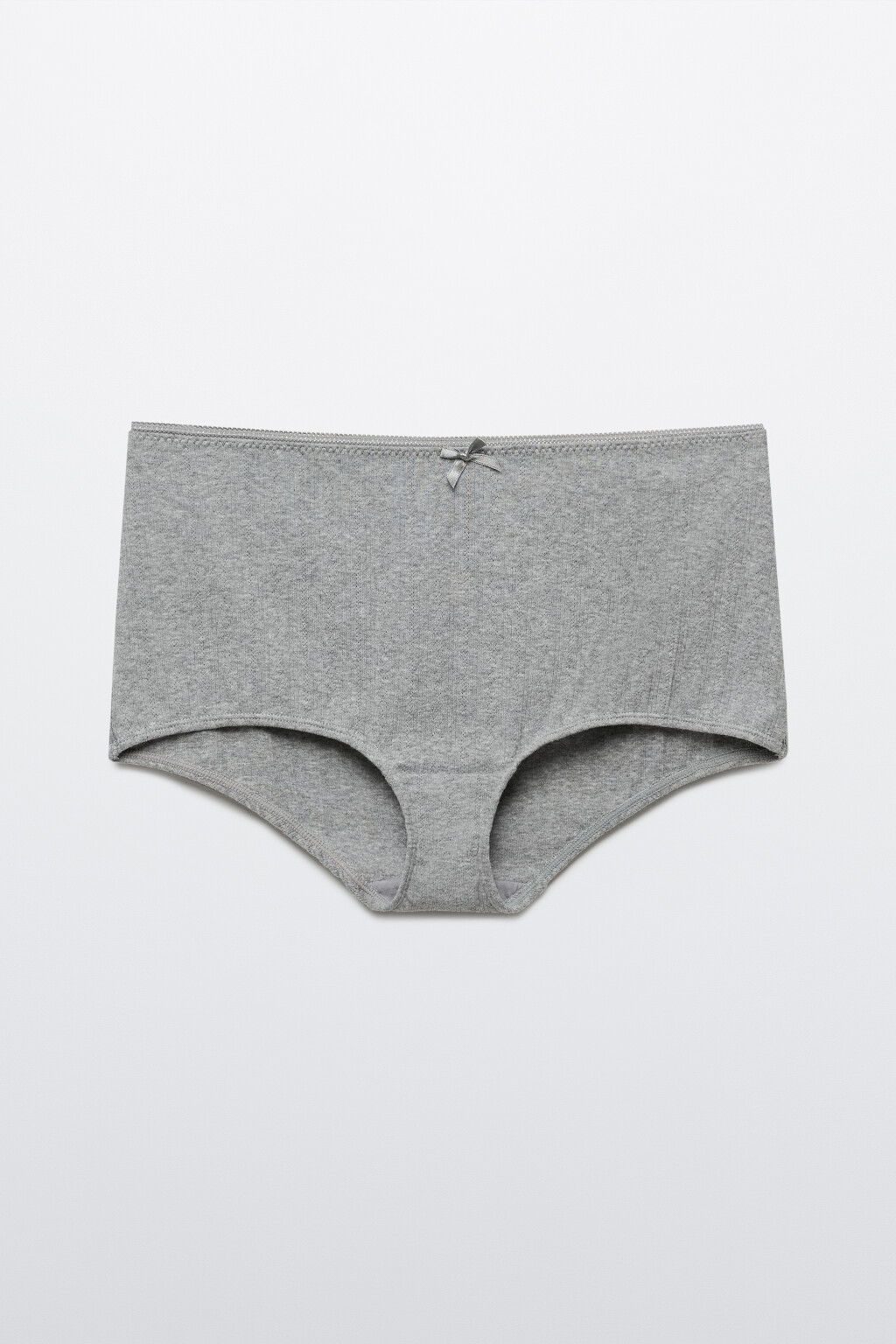 Трусы-боксеры хлопковые с бантиком - цвет серый - 5