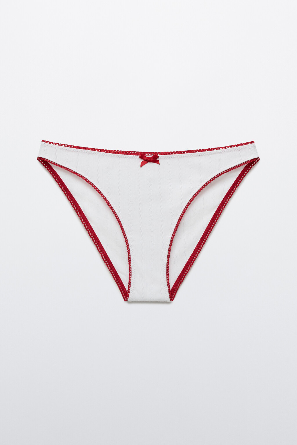 Трусы-слипы хлопковые с бантиком - цвет белый - 5